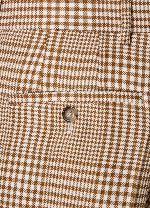 AMI Paris Loose fit korte broek met pied-de-poule dessin - detail 5 camel