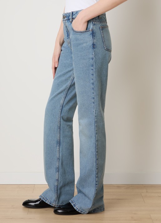 AMI Paris Mid waist bootcut jeans met ritszakken - detail 2 indigo