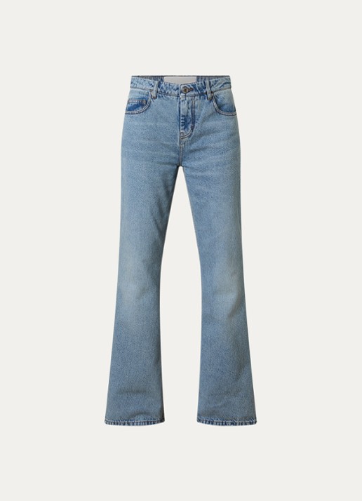 AMI Paris Mid waist bootcut jeans met ritszakken - voorkant 4 indigo