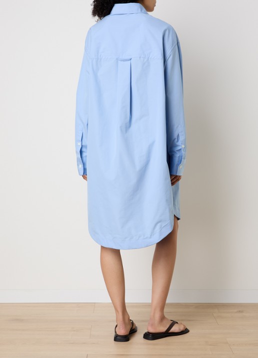 AMI Paris Midi blousejurk met borstzak - achterkant 3 lichtbruin