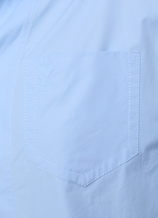 AMI Paris Midi blousejurk met borstzak - detail 5 lichtbruin