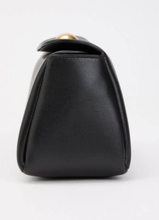 AMI Paris Mini Carrousel clutch van leer met afneembare schouderriem - detail 2 zwart