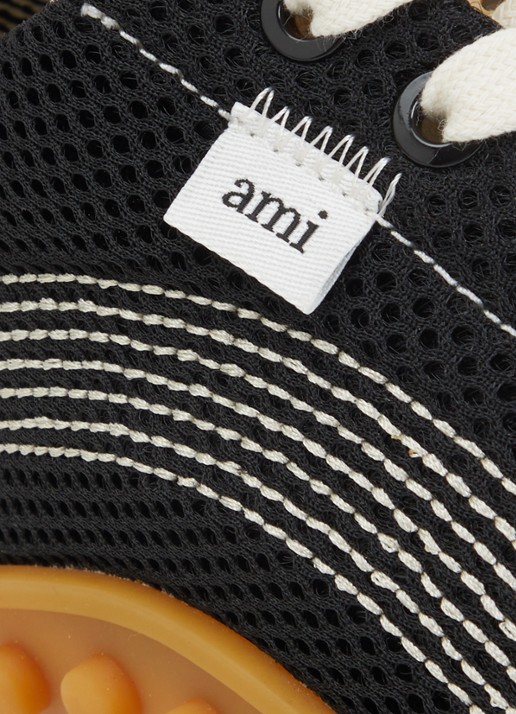 AMI Paris Mirage sneaker met schapenleren details - detail 5 zwart