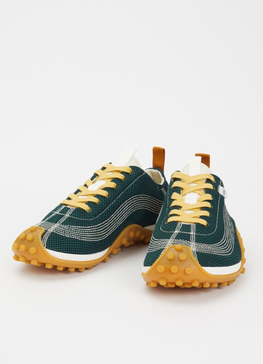 AMI Paris Mirage sneaker met schapenleren details - detail 2 groen