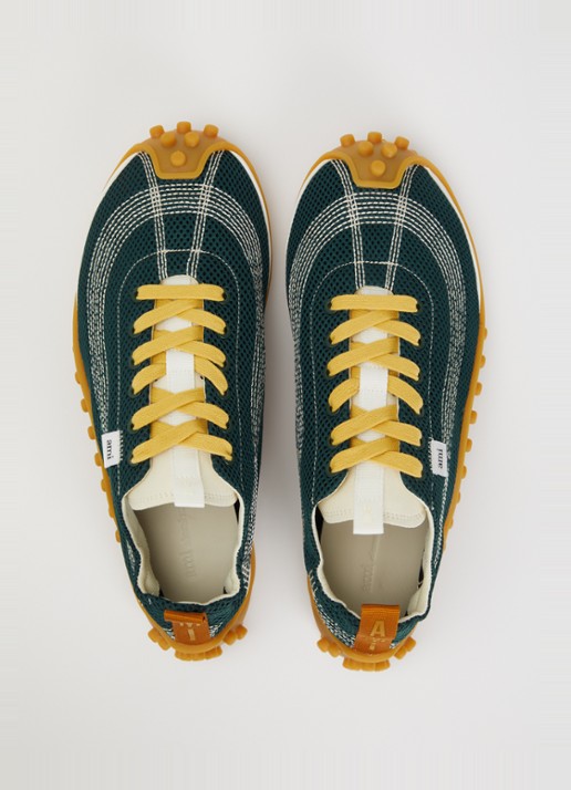 AMI Paris Mirage sneaker met schapenleren details - detail 3 groen