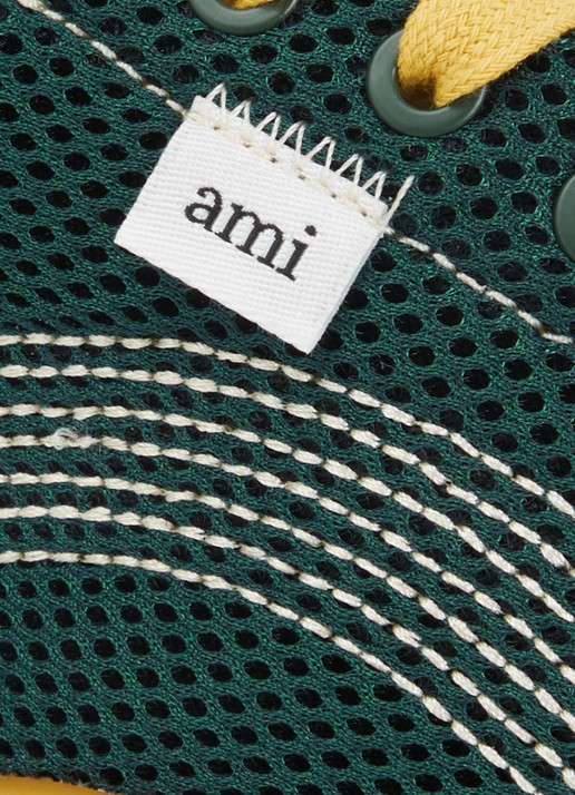 AMI Paris Mirage sneaker met schapenleren details - detail 5 groen