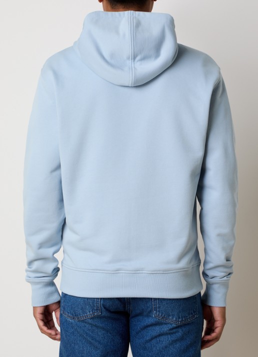 AMI Paris Molleton sweatvest met logo en capuchon - achterkant lichtblauw