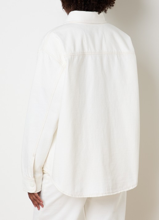 AMI Paris Overshirt met borstzak - achterkant 5 gebroken wit