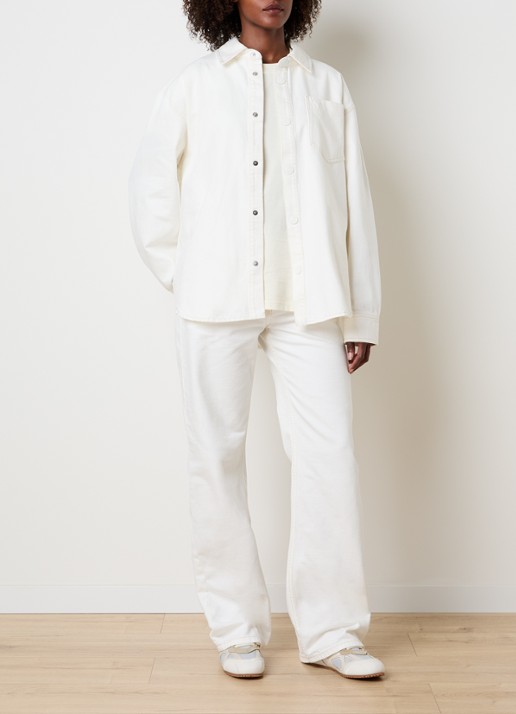 AMI Paris Overshirt met borstzak - voorkant 2 gebroken wit