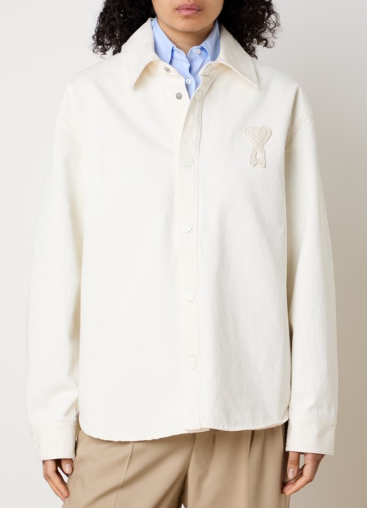 AMI Paris Overshirt van denim met logoborduring