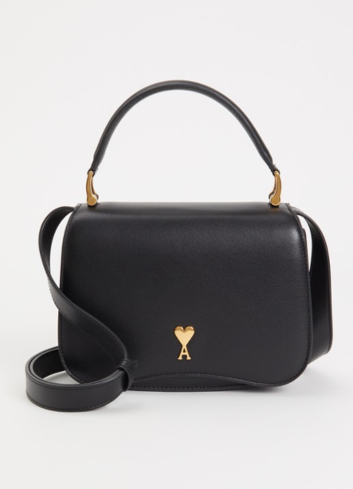 AMI Paris Paris Paris handtas van leer met logo en afneembare schouderriem