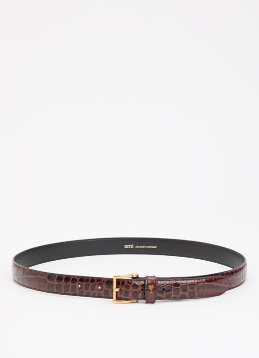 AMI Paris Paris Paris riem van leer met structuur