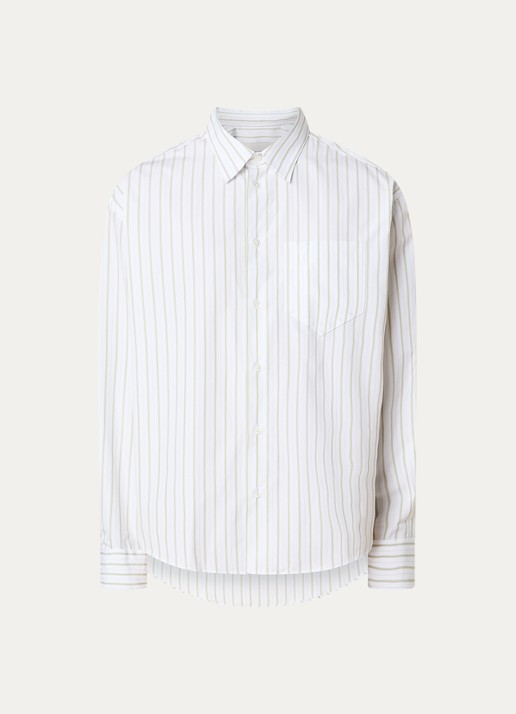 AMI Paris Regular fit overhemd met streepprint - voorkant wit