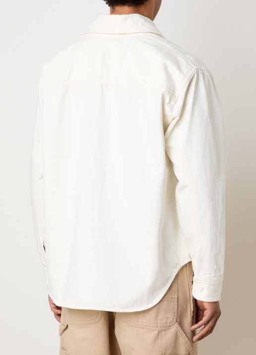 AMI Paris Regular fit overshirt met logo - achterkant 3 gebroken wit