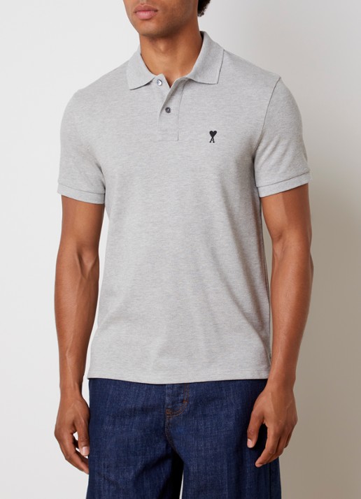 AMI Paris Regular fit polo van piqué katoen met logoborduring