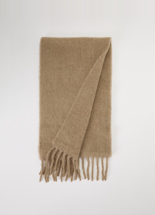 AMI Paris Sjaal in alpaca wolblend met franjes 235 x 30 cm