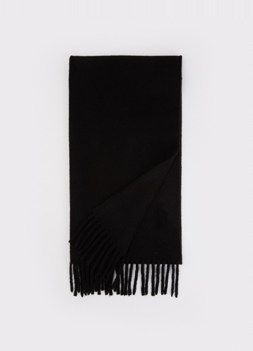 AMI Paris Sjaal van wol met logodetail van leer 200 x 25 cm