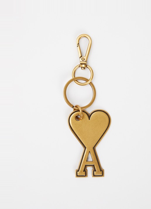 AMI Paris Sleutelhanger met logo - voorkant goud