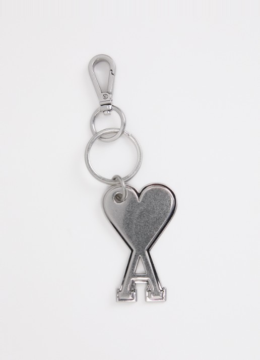 AMI Paris Sleutelhanger met logo - voorkant zilver