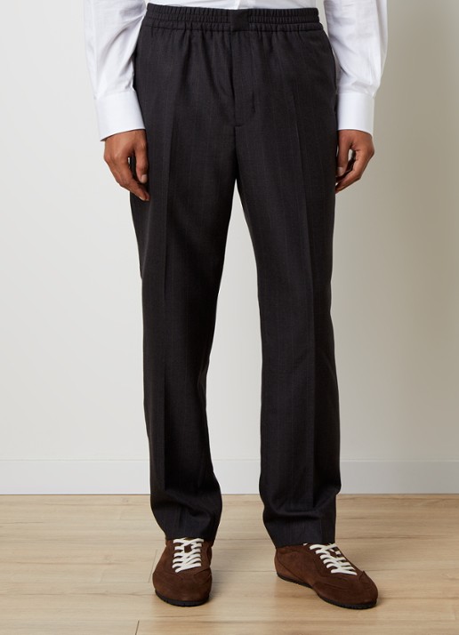 AMI Paris Straight fit pantalon van wol met steekzakken