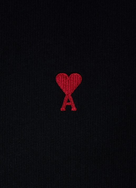 AMI Paris Sweater met logoborduring - detail 4 zwart