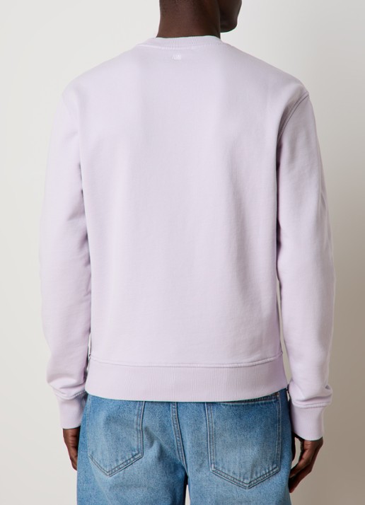 AMI Paris Sweater met logoborduring - achterkant lila