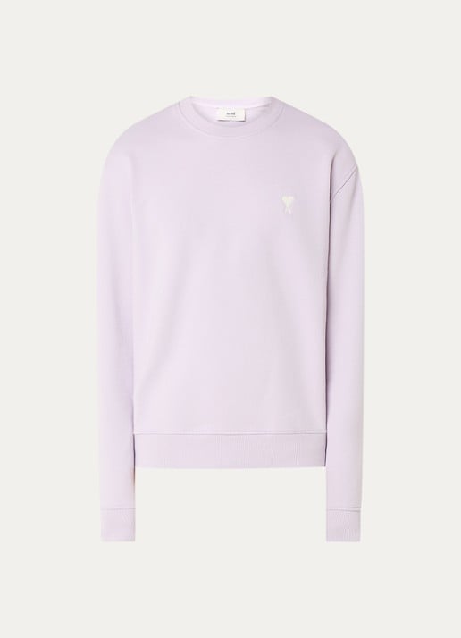 AMI Paris Sweater met logoborduring - voorkant 2 lila