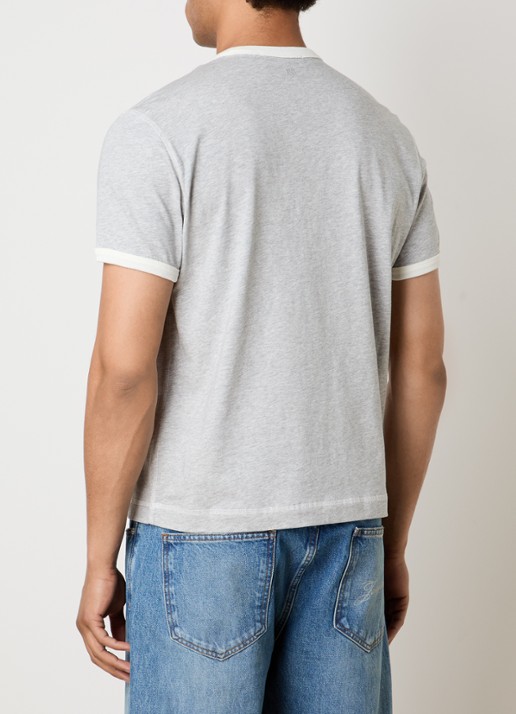 AMI Paris T-shirt met logoborduring - achterkant 5 grijsmele