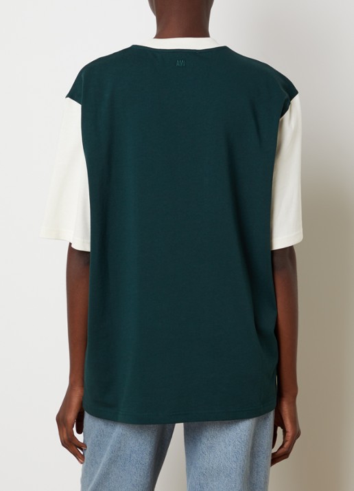 AMI Paris T-shirt met logoborduring - achterkant 5 groen
