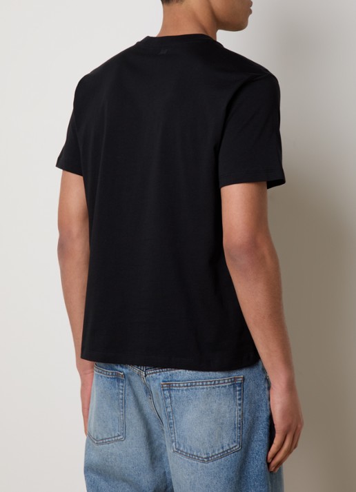 AMI Paris T-shirt met logoborduring - achterkant zwart