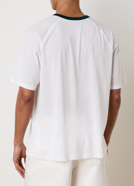 AMI Paris T-shirt met logoborduring - achterkant 5 wit