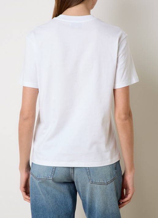 AMI Paris T-shirt van  katoen met logoborduring - achterkant 5 wit