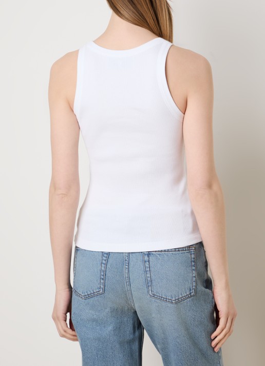 AMI Paris Tanktop met logoborduring - achterkant 5 wit
