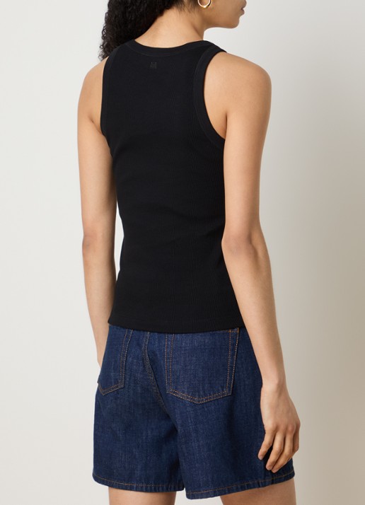 AMI Paris Tanktop met logoborduring - achterkant 3 zwart