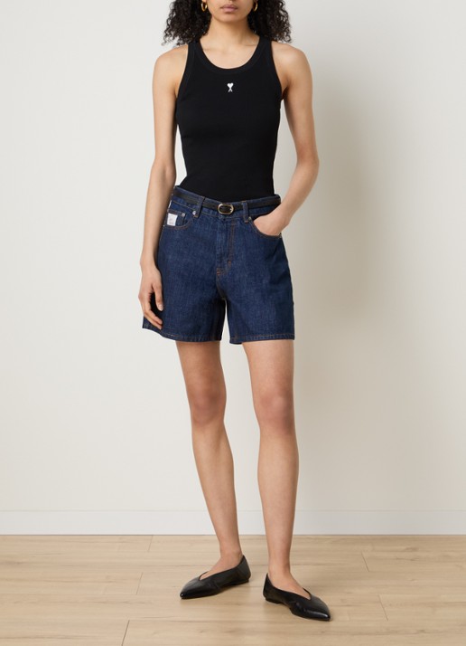 AMI Paris Tanktop met logoborduring - voorkant 5 zwart