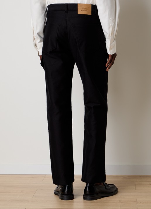 AMI Paris Worker straight fit pantalon met steekzakken - achterkant zwart