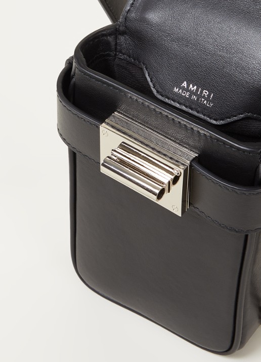 AMIRI Amp crossbodytas van leer  - detail zwart