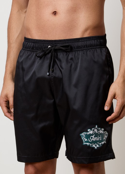 AMIRI Chateau zwemshorts met logo - detail zwart