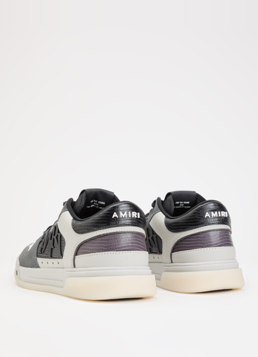 AMIRI Classic Low sneaker van leer met details van suède - achterkant 6 zwart