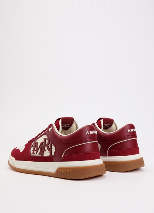 AMIRI Classic Low sneaker van leer met logo en details van mesh  - achterkant 2 donkerrood