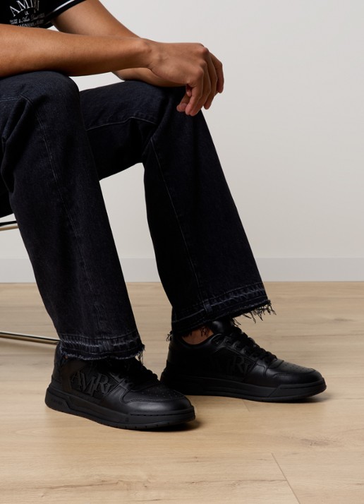 AMIRI Classic Low sneaker van leer met logo - voorkant 3 zwart
