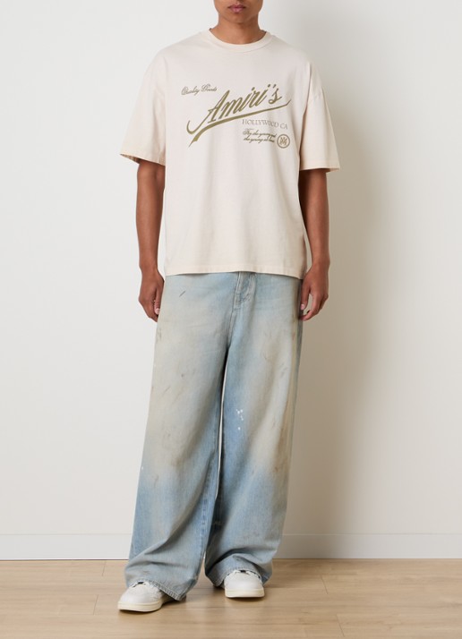 AMIRI Cryst T-shirt met logoprint - voorkant 2 naturel