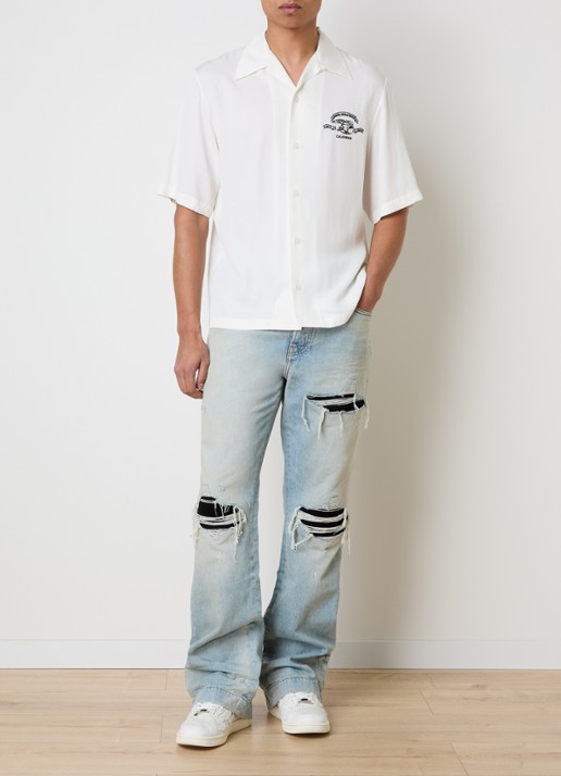 AMIRI Eagle comfort fit overhemd met logo- en backprint - voorkant 2 gebroken wit