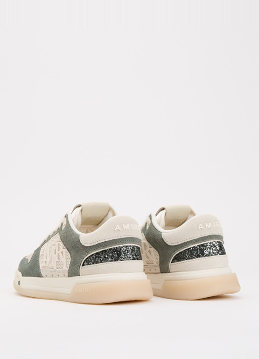 AMIRI Glitter Classic sneaker met suède details - achterkant 6 olijfgroen