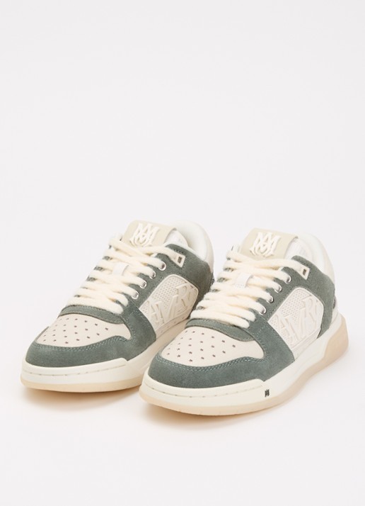 AMIRI Glitter Classic sneaker met suède details - detail olijfgroen