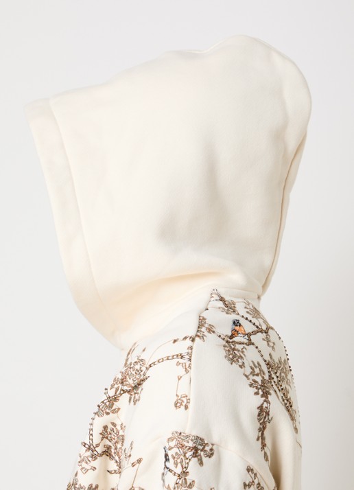 AMIRI Hoodie met borduring en kralendecoratie - detail 2 ivoor
