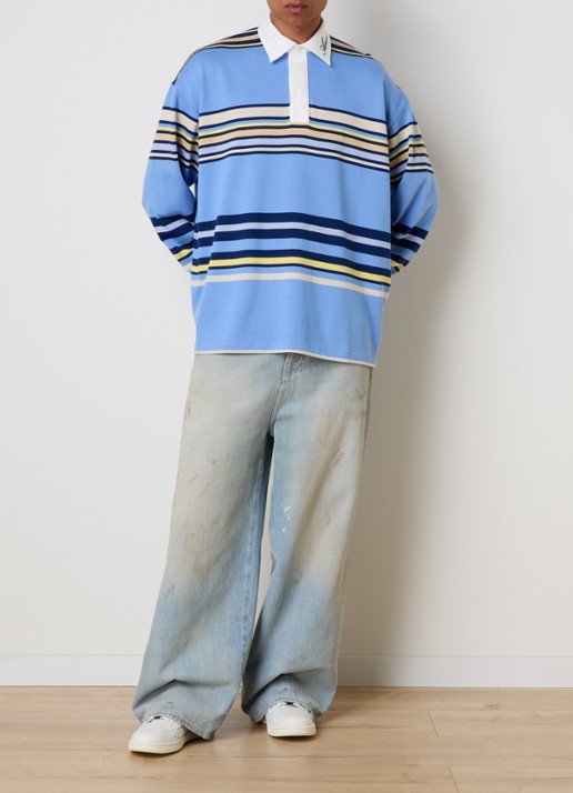 AMIRI Loose fit jeans met logo en steekzakken - voorkant 5 indigo