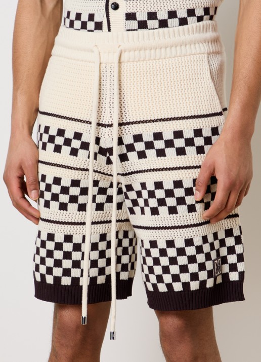 AMIRI Loose fit korte broek in wolblend met ruitdessin
