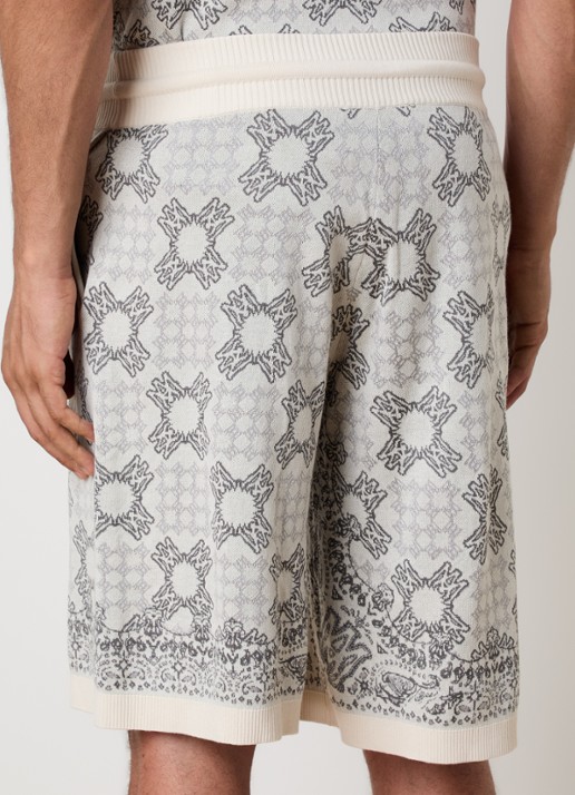 AMIRI Loose fit korte broek met logoborduring - achterkant beige