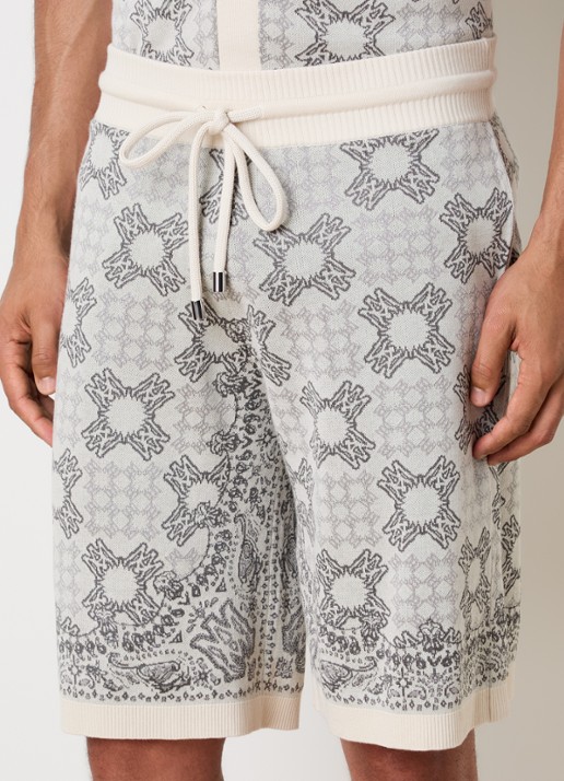AMIRI Loose fit korte broek met logoborduring - detail 2 beige